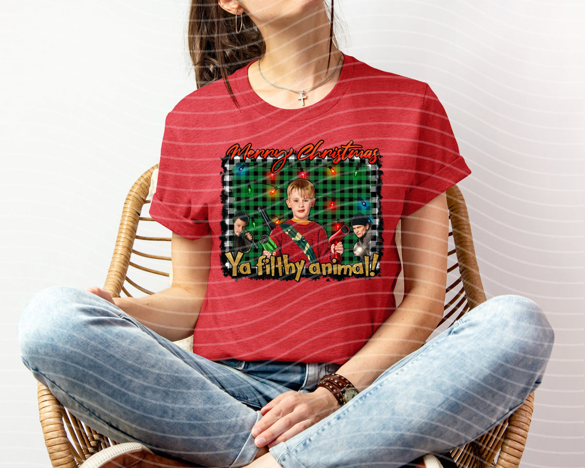 Merry Christmas Ya Filthy Animal Graphic Tee product image 1