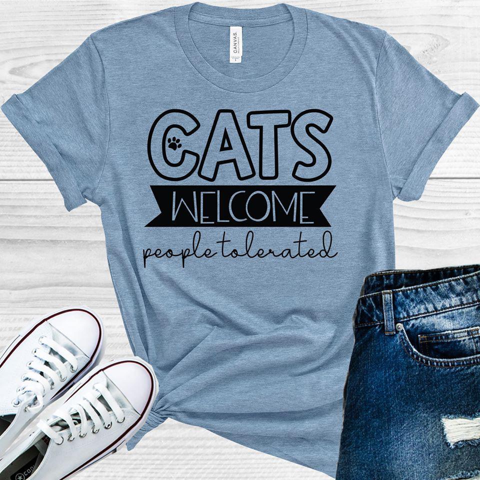 Cats Welcome People Tolerated Graphic Tee product image 1
