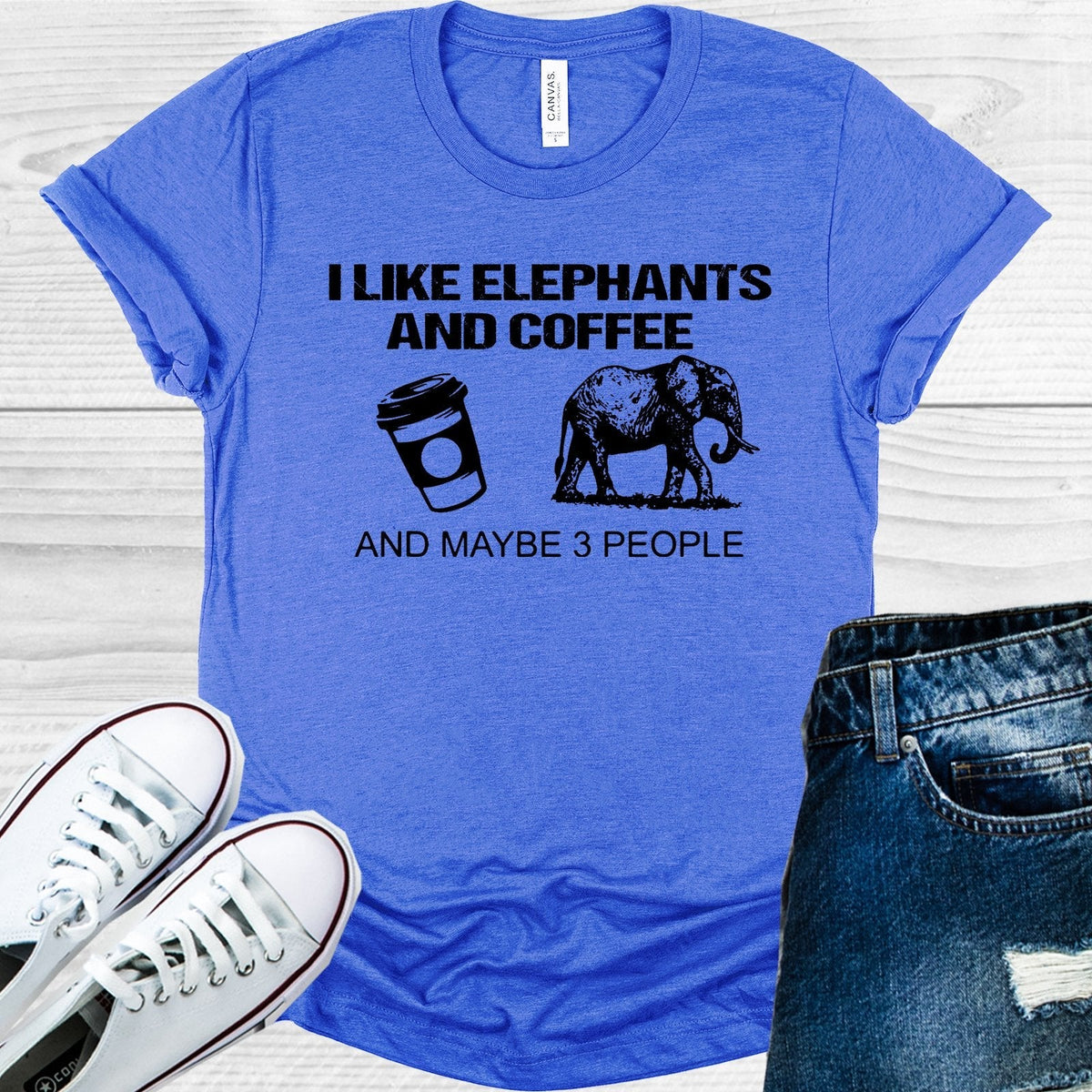 I Like Elephants and Coffee Maybe 3 People Graphic Tee product image 1