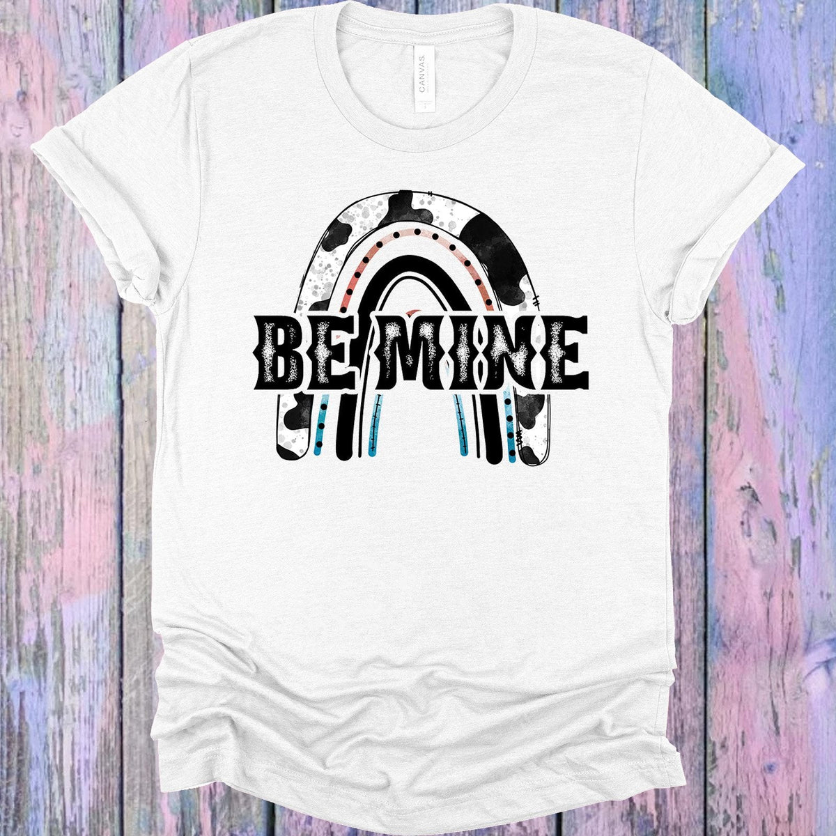 Be Mine Cow Rainbow Graphic Tee product image 1