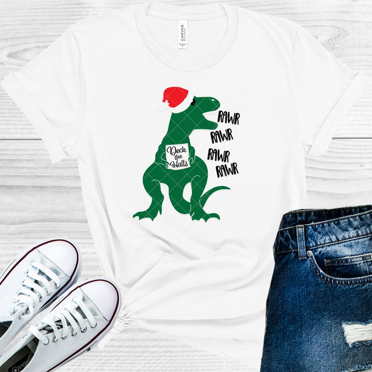 Deck the Halls Dino Graphic Tee product image 1