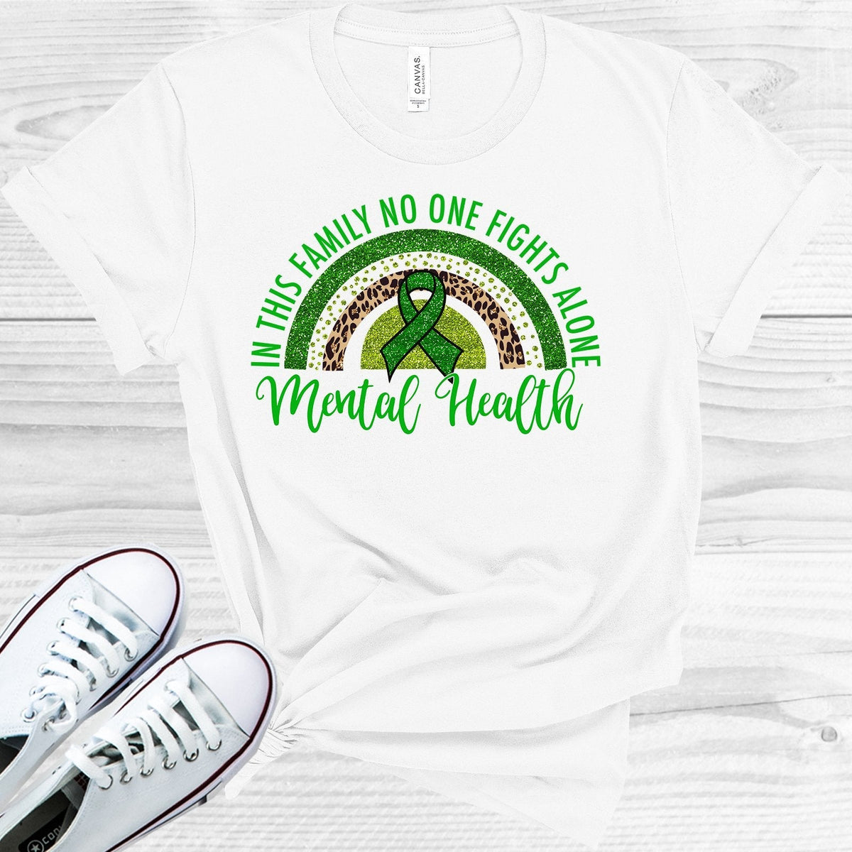 In This Family No One Fights Alone Mental Health Graphic Tee product image 1