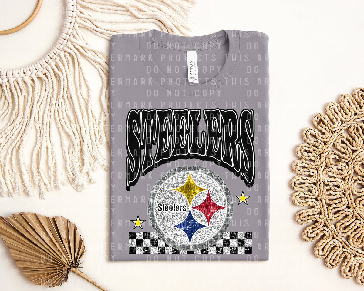 Steelers Faux Glitter Graphic Tee product image 1
