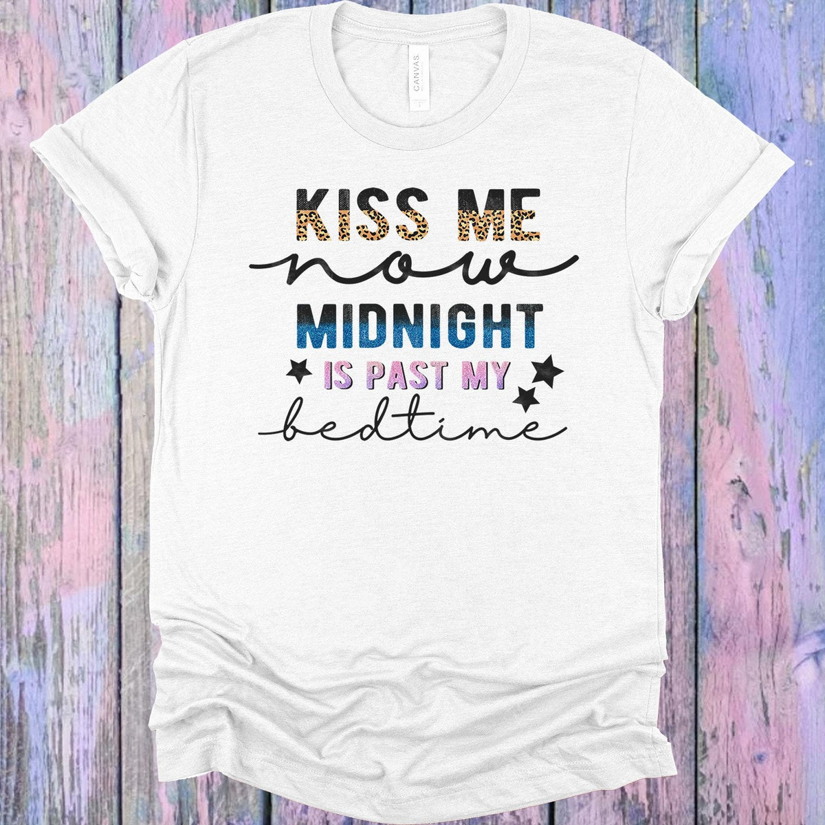 Kiss Me Now Midnight is Past My Bedtime Graphic Tee product image 1