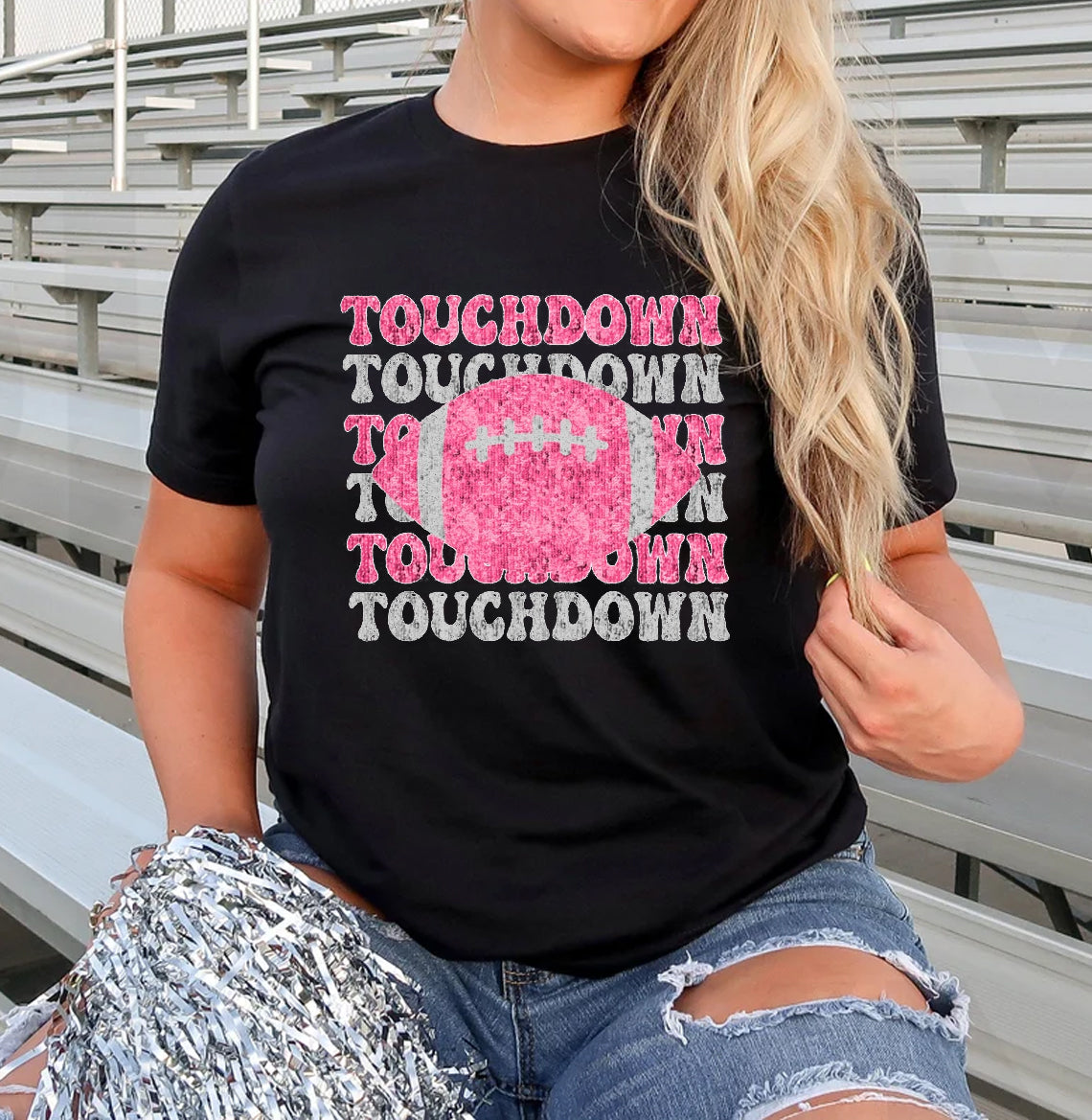 Touchdown Faux Glitter Graphic Tee product image 1