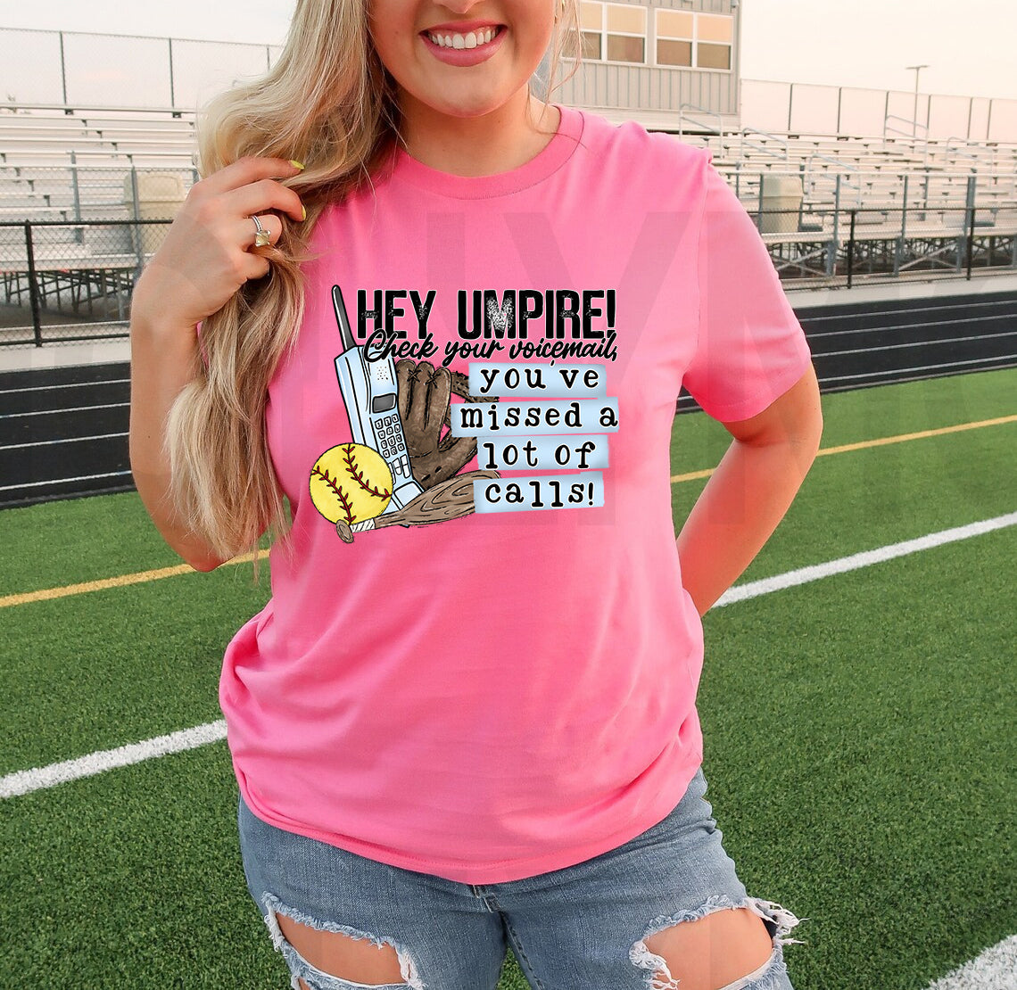 Hey Umpire Check Your Voicemail Softball Graphic Tee product image 1