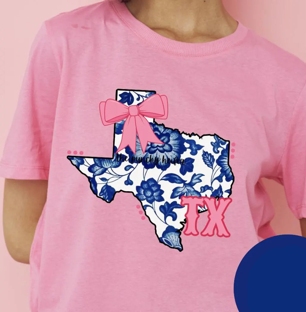 Blue Floral Texas Graphic Tee product image 1