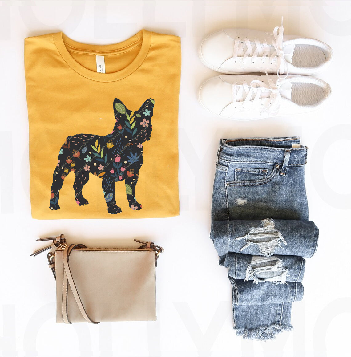 Floral Frenchie Graphic Tee product image 1