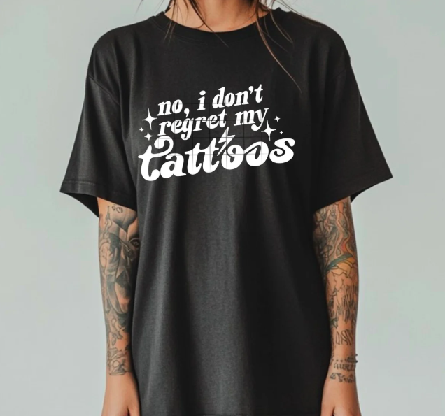 No I Don't Regret My Tattoos Graphic Tee product image 1