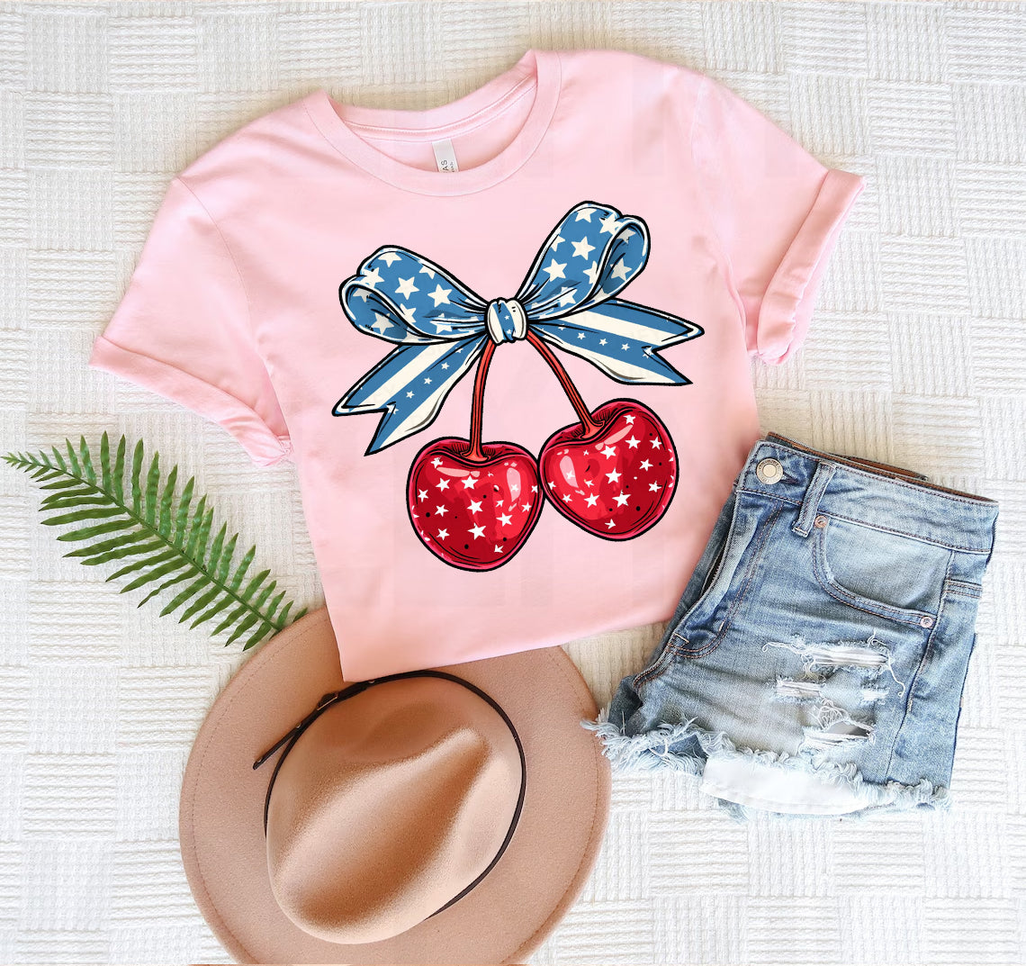 Patriotic Cherries Graphic Tee product image 1