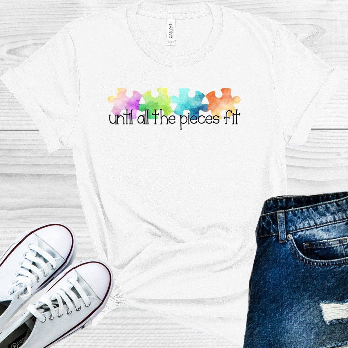 Until All the Pieces Fit Autism Awareness Graphic Tee product image 1