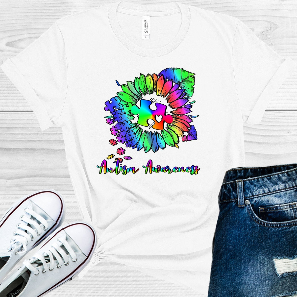 Autism Awareness Sunflower Graphic Tee product image 1