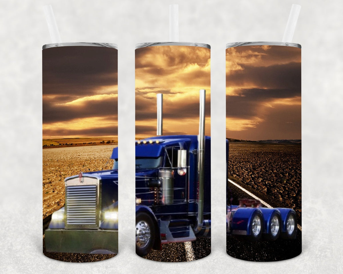 18 Wheeler Truck 20 oz Skinny Tumbler